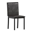 iNSPIRE Q Metal PU Upholstered Dining Chairs in Black/Dark Brown (Set of 2)