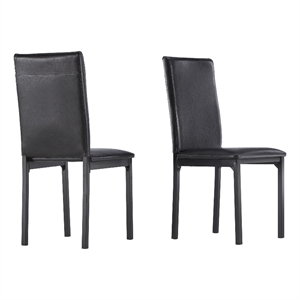 iNSPIRE Q Metal PU Upholstered Dining Chairs in Black/Dark Brown (Set of 2)