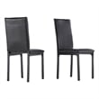 iNSPIRE Q Metal PU Upholstered Dining Chairs in Black/Dark Brown (Set of 2)