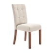 iNSPIRE Q Cherry Finish Wood Linen Dining Chairs (Set of 2) in Beige