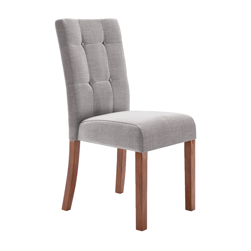 iNSPIRE Q Cherry Finish Wood Linen Dining Chairs (Set of 2) in Gray