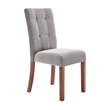 iNSPIRE Q Cherry Finish Wood Linen Dining Chairs (Set of 2) in Gray