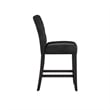 iNSPIRE Q Keyhole Back PU Wood Counter Height Stools (Set of 2) in Black