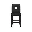 iNSPIRE Q Keyhole Back PU Wood Counter Height Stools (Set of 2) in Black