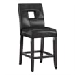 iNSPIRE Q Keyhole Back PU Wood Counter Height Stools (Set of 2) in Black