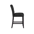 iNSPIRE Q Keyhole Back PU Wood Counter Height Stools (Set of 2) in Dark Brown