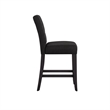 iNSPIRE Q Keyhole Back Linen Wood Counter Height Stools (Set of 2) in Dark Gray