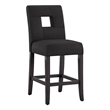 iNSPIRE Q Keyhole Back Linen Wood Counter Height Stools (Set of 2) in Dark Gray