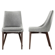 iNSPIRE Q Mid-Century Barrel Back Fabric Wood Dining Chairs (Set of 2) in Gray