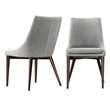 iNSPIRE Q Mid-Century Barrel Back Fabric Wood Dining Chairs (Set of 2) in Gray