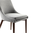 iNSPIRE Q Mid-Century Barrel Back Fabric Wood Dining Chairs (Set of 2) in Gray