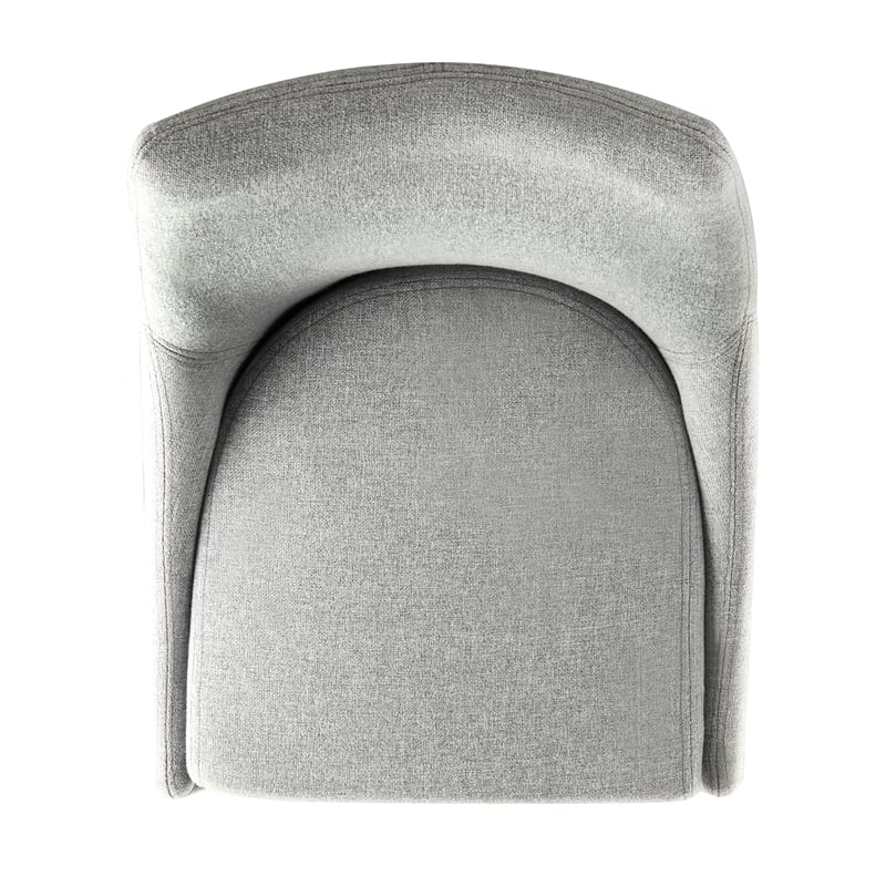 iNSPIRE Q Mid-Century Barrel Back Fabric Wood Dining Chairs (Set of 2) in Gray