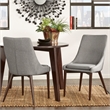 iNSPIRE Q Mid-Century Barrel Back Fabric Wood Dining Chairs (Set of 2) in Gray