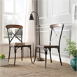iNSPIRE Q Black Metal X-Cross Back Wood Dining Chairs (Set of 2)
