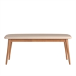iNSPIRE Q Natural Oak Finish Wood Tapered Linen Dining Bench in Beige