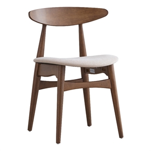 iNSPIRE Q Dark Walnut Finish Wood Tapered Dining Chairs (Set of 2) in Beige