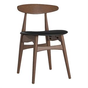 iNSPIRE Q Dark Walnut Finish Wood Tapered Dining Chairs (Set of 2) in Black