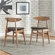 iNSPIRE Q Natural Finish Wood Tapered Dining Chairs (Set of 2) in Black