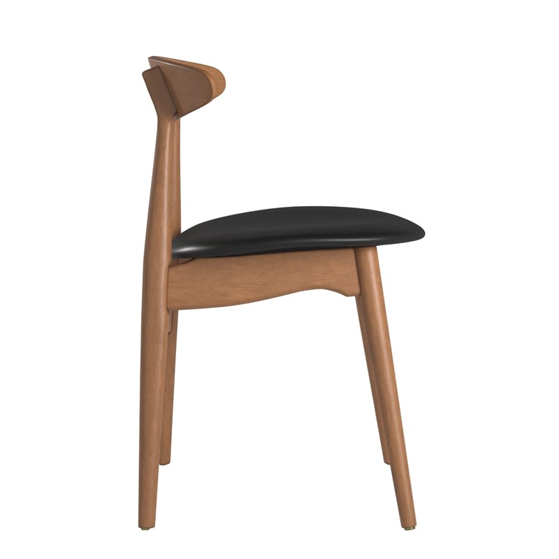 iNSPIRE Q Natural Finish Wood Tapered Dining Chairs (Set of 2) in Black