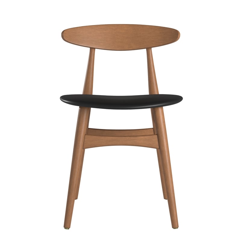 iNSPIRE Q Natural Finish Wood Tapered Dining Chairs (Set of 2) in Black