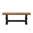 iNSPIRE Q Oak Top Two-Tone Trestle Leg Wood Dining Bench in Black