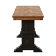 iNSPIRE Q Oak Top Two-Tone Trestle Leg Wood Dining Bench in Black