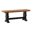 iNSPIRE Q Oak Top Two-Tone Trestle Leg Wood Dining Bench in Black