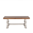 iNSPIRE Q Oak Top Two-Tone Trestle Leg Wood Dining Bench in White