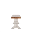 iNSPIRE Q Oak Top Two-Tone Trestle Leg Wood Dining Bench in White