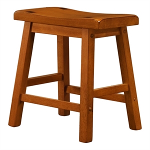 iNSPIRE Q Saddleback Wood Stools (Set of 2) in Oak