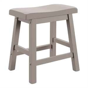 iNSPIRE Q Saddleback Wood Stools (Set of 2) in Frost Gray Finish