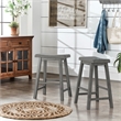 iNSPIRE Q Saddleback Wood Counter Height Stools (Set of 2) in Antique Gray