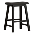 iNSPIRE Q Saddleback Wood Counter Height Stools (Set of 2) in Black Sand-Through