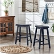 iNSPIRE Q Saddleback Wood Counter Height Stools (Set of 2) in Antique Denim Blue
