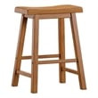 iNSPIRE Q Saddleback Wood Counter Height Stools (Set of 2) in Oak
