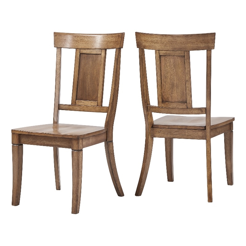 iNSPIRE Q Panel Back Wood Dining Chairs (Set of 2) in Oak
