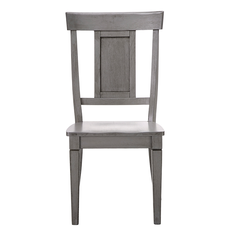 iNSPIRE Q Panel Back Wood Dining Chairs (Set of 2) in Antique Gray