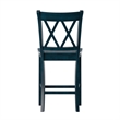 iNSPIRE Q Double X-Back Wood Counter Height Chairs (Set of 2) in Denim Blue