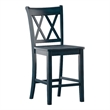 iNSPIRE Q Double X-Back Wood Counter Height Chairs (Set of 2) in Denim Blue