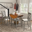 iNSPIRE Q Double X-Back Wood Counter Height Chairs (Set of 2) in Antique Gray