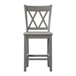 iNSPIRE Q Double X-Back Wood Counter Height Chairs (Set of 2) in Antique Gray