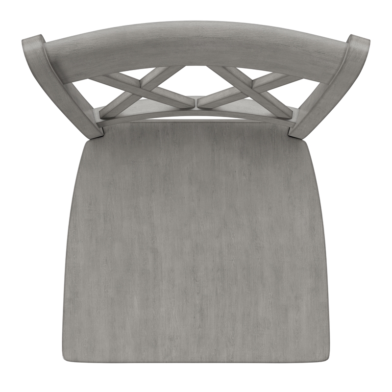 iNSPIRE Q Double X-Back Wood Counter Height Chairs (Set of 2) in Antique Gray