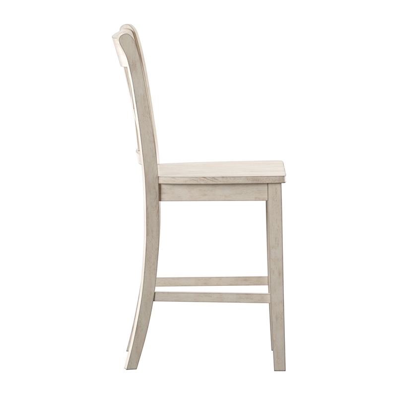iNSPIRE Q Double X-Back Wood Counter Height Chairs (Set of 2) in Antique White