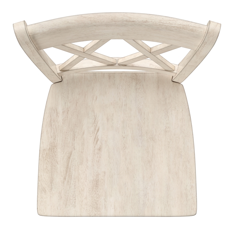 iNSPIRE Q Double X-Back Wood Counter Height Chairs (Set of 2) in Antique White