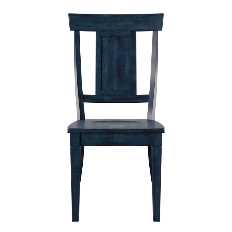 iNSPIRE Q Panel Back Wood Dining Chairs (Set of 2) in Antique Denim Blue