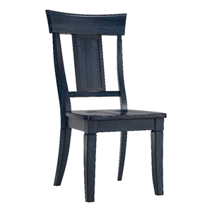 iNSPIRE Q Panel Back Wood Dining Chairs (Set of 2) in Antique Denim Blue