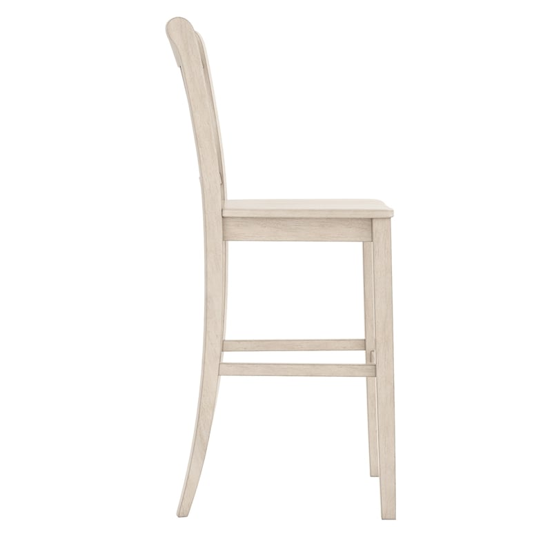 iNSPIRE Q Double X-Back Wood Bar Height Chairs (Set of 2) in Antique White