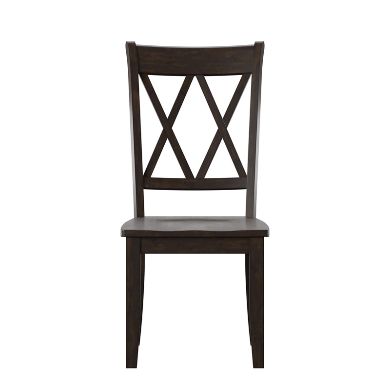 iNSPIRE Q Double X Back Wood Dining Chairs (Set of 2) in Antique Black