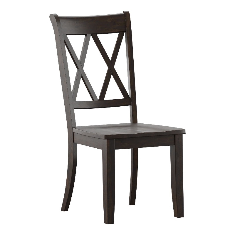 iNSPIRE Q Double X Back Wood Dining Chairs (Set of 2) in Antique Black