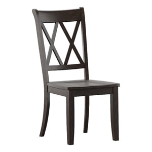iNSPIRE Q Double X Back Wood Dining Chairs (Set of 2) in Antique Black